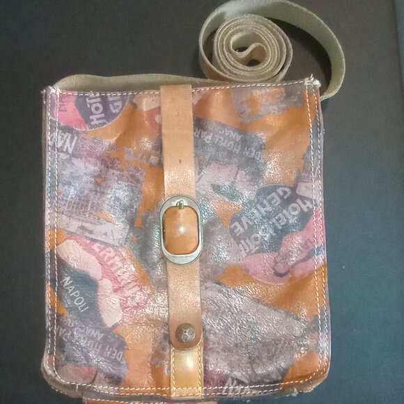 Patricia Nash Handbags - Patricia Nash Venezia Crossbody Bag Old World Print Slim Leather Suede Lining